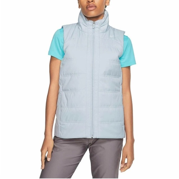 Nike Jackets & Blazers - Nike Women's Gray Blue Platinum Puffer Vest Large